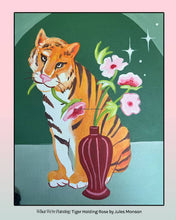 Load image into Gallery viewer, Paint-Along with Jules Monson: Tiger Holding Rose