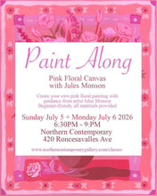Load image into Gallery viewer, Paint-Along: Pink Floral Canvas with Jules Monson